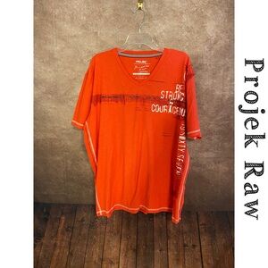 Project Raw~men’s size XL v-neck t-shirt~100% cotton~EUC